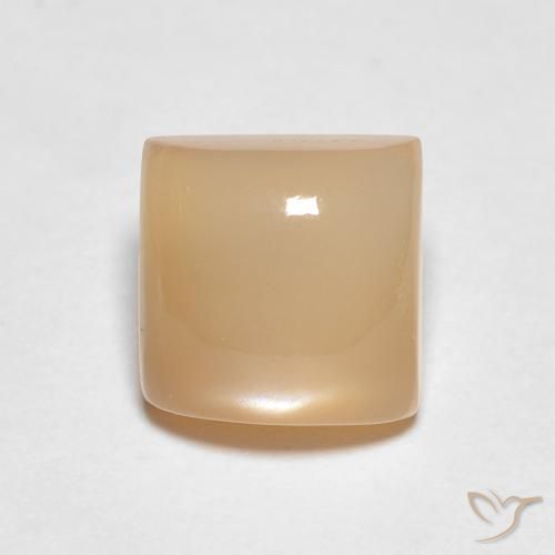 1.35ct Natural Naranja cantaloupe Piedra de Luna, Cuadrado, Translúcido