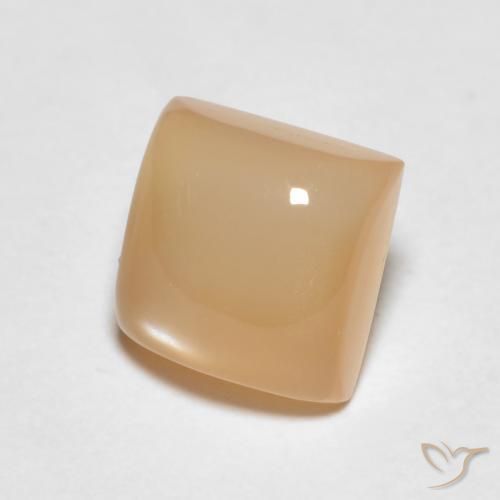 Piedra de Luna Naranja cantaloupe natural de 1.35 ct, Cuadrado, Translúcido