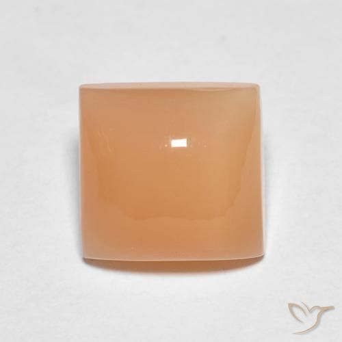 1.74ct Natural Naranja durazno Piedra de Luna, Cuadrado, Translúcido
