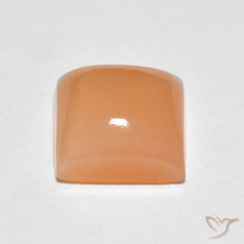 Piedra de Luna Naranja durazno natural de 1.74 ct, Cuadrado, Translúcido