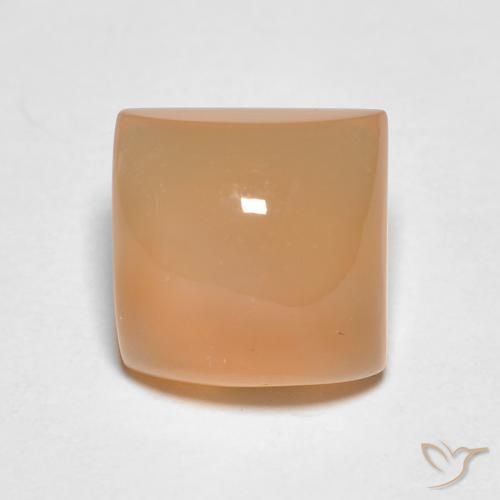 2.13ct Natural Naranja durazno Piedra de Luna, Cuadrado, Translúcido