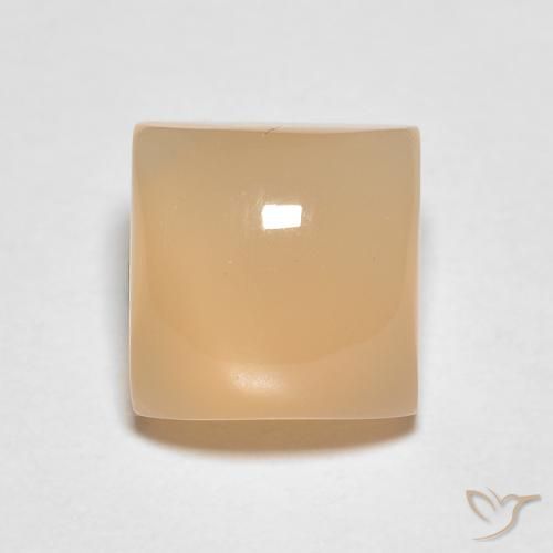 1.75ct Natural Naranja medio Piedra de Luna, Cuadrado, Translúcido
