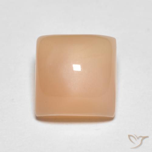 2.28ct Natural Naranja medio Piedra de Luna, Cuadrado, Translúcido