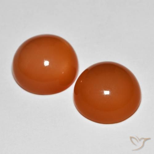 Gemas de Piedra de Luna Naranja rojizo natural de 10.76 ct, Redondo, Opaco