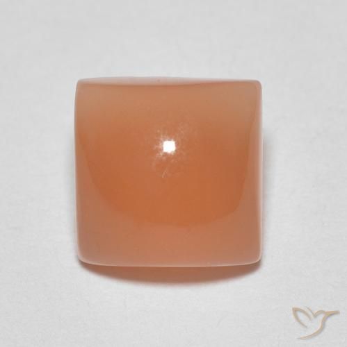 1.92ct Natural Naranja durazno Piedra de Luna, Cuadrado, Translúcido