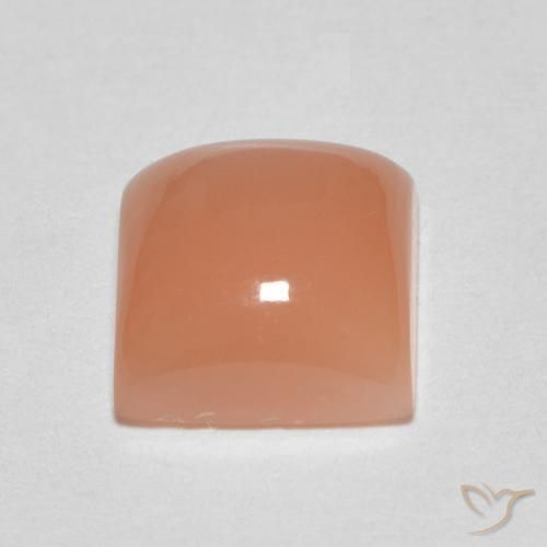 Piedra de Luna Naranja durazno claro natural de 1.92 ct, Cuadrado, Translúcido