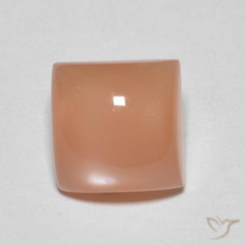 1.85ct Natural Naranja durazno Piedra de Luna, Cuadrado, Translúcido