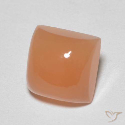 Piedra de Luna Naranja rojizo claro natural de 2.11 ct, Cuadrado, Translúcido