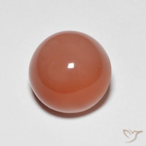 5.13ct Natural Naranja fuego Piedra de Luna, Redondo, Opaco