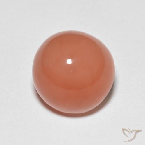 Piedra de Luna Naranja cantaloupe natural de 5.53 ct, Redondo, Translúcido