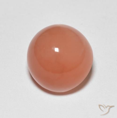 Piedra de Luna Naranja cantaloupe natural de 5.53 ct, Redondo, Translúcido
