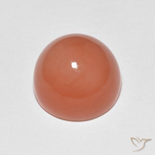 Piedra de Luna Naranja cantaloupe natural de 5.53 ct, Redondo, Translúcido