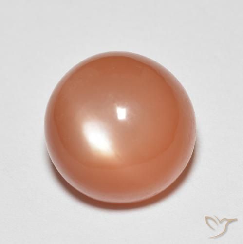 Piedra de Luna Naranja rojizo claro natural de 6.51 ct, Redondo, Translúcido