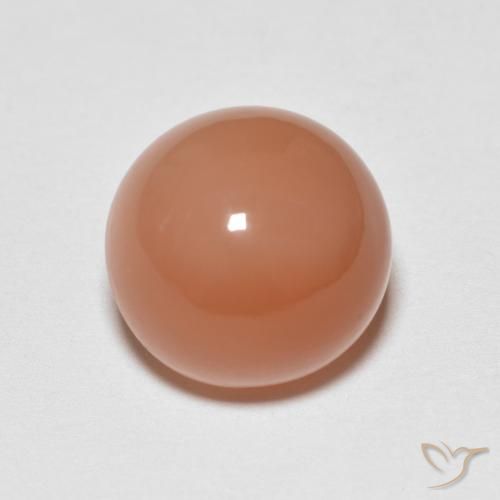 5.37ct Natural Naranja rojizo claro Piedra de Luna, Redondo, Translúcido