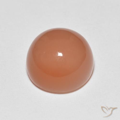 Piedra de Luna Naranja rojizo claro natural de 5.37 ct, Redondo, Translúcido