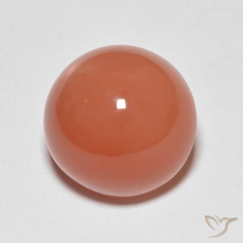 Piedra de Luna Naranja rojizo natural de 6.80 ct, Redondo, Translúcido