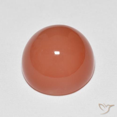 Piedra de Luna Naranja rojizo natural de 6.80 ct, Redondo, Translúcido