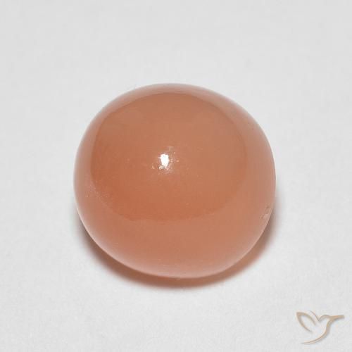 1.23ct Natural Naranja medio Piedra de Luna, Redondo, Translúcido