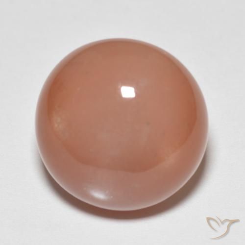 9.40ct Natural Naranja medio Piedra de Luna, Redondo, Translúcido