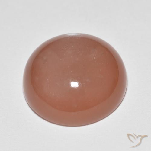 Piedra de Luna Naranja medio natural de 9.40 ct, Redondo, Translúcido