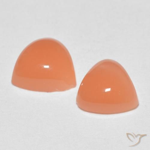 Gemas de Piedra de Luna Naranja claro natural de 1.43 ct, Trillón, Translúcido