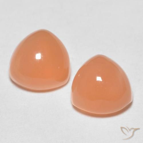 1.77ctw Natural Naranja claro Piedra de Luna, Trillón, Translúcido