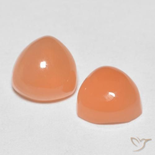 Gemas de Piedra de Luna Naranja claro natural de 1.77 ct, Trillón, Translúcido