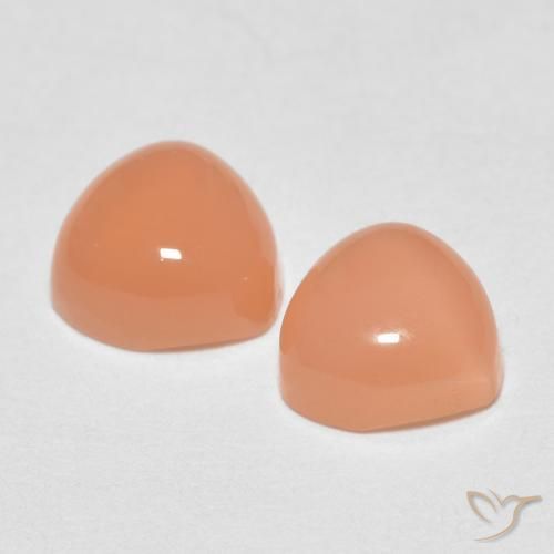 Gemas de Piedra de Luna Naranja cantaloupe natural de 1.66 ct, Trillón, Translúcido