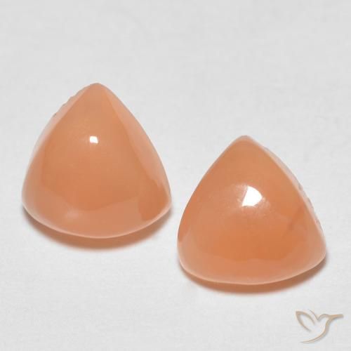 1.62ctw Natural Naranja medio Piedra de Luna, Trillón, Translúcido