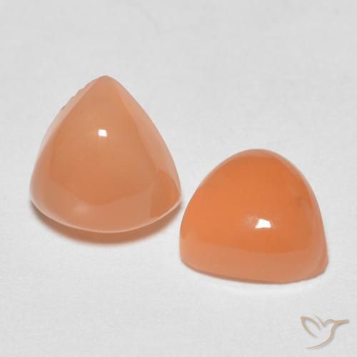 Gemas de Piedra de Luna Naranja medio natural de 1.62 ct, Trillón, Translúcido
