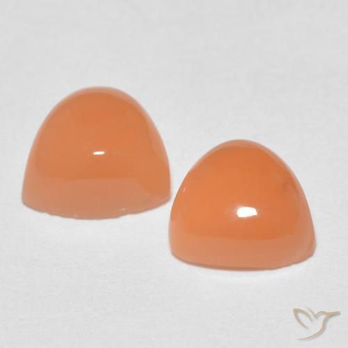 Gemas de Piedra de Luna Naranja medio natural de 1.62 ct, Trillón, Translúcido