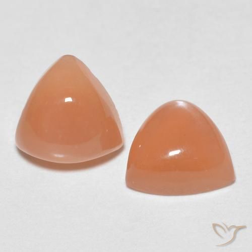 Gemas de Piedra de Luna Naranja medio natural de 1.62 ct, Trillón, Translúcido