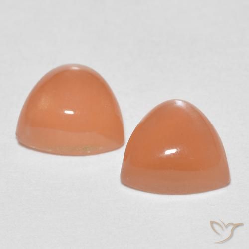 Gemas de Piedra de Luna Naranja medio natural de 1.62 ct, Trillón, Translúcido