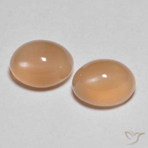 3.32ctw Natural Naranja cantaloupe Piedra de Luna, Ovalada, Translúcido