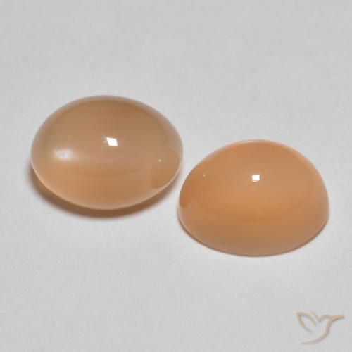 Gemas de Piedra de Luna Naranja cantaloupe natural de 3.32 ct, Ovalada, Translúcido