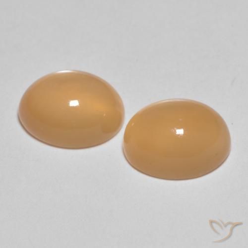 Gemas de Piedra de Luna Naranja durazno natural de 3.07 ct, Ovalada, Translúcido