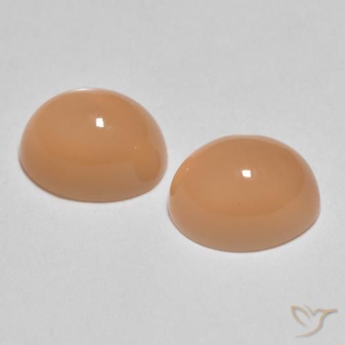 Gemas de Piedra de Luna Naranja durazno natural de 3.37 ct, Ovalada, Translúcido
