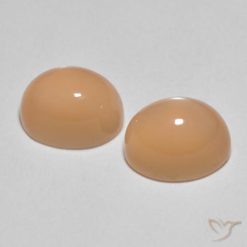 Gemas de Piedra de Luna Naranja durazno natural de 3.64 ct, Ovalada, Translúcido