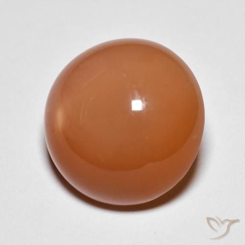 Piedra de Luna Naranja medio natural de 10.07 ct, Redondo, Opaco