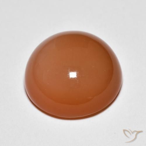 Piedra de Luna Naranja medio natural de 10.07 ct, Redondo, Opaco