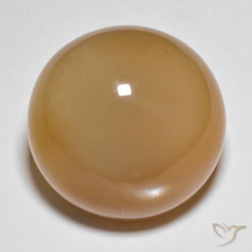 27.15ct Natural Marrón claro Piedra de Luna, Redondo, Translúcido