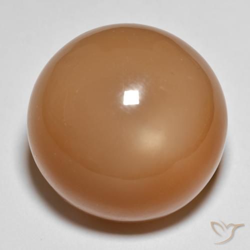28.68ct Natural Marrón medio Piedra de Luna, Redondo, Translúcido