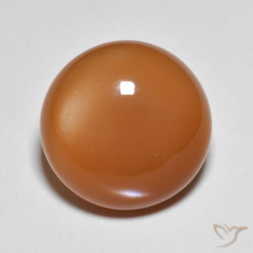 8.99ct Natural Naranja medio Piedra de Luna, Redondo, Translúcido