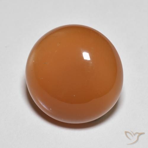 Piedra de Luna Naranja medio natural de 8.99 ct, Redondo, Translúcido