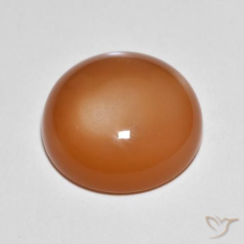 Piedra de Luna Naranja medio natural de 8.99 ct, Redondo, Translúcido