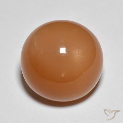 11.91ct Natural Naranja medio Piedra de Luna, Redondo, Translúcido
