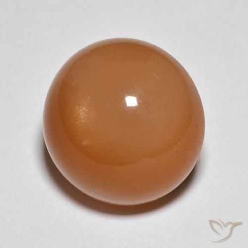 Piedra de Luna Naranja medio natural de 11.91 ct, Redondo, Translúcido