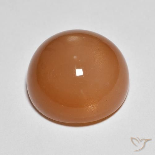 Piedra de Luna Naranja medio natural de 11.91 ct, Redondo, Translúcido