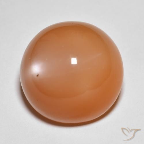 Piedra de Luna Naranja rojizo claro natural de 18.54 ct, Redondo, Translúcido