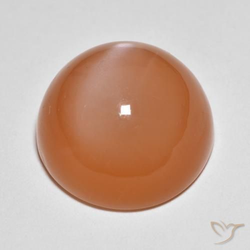 Piedra de Luna Naranja rojizo claro natural de 18.54 ct, Redondo, Translúcido